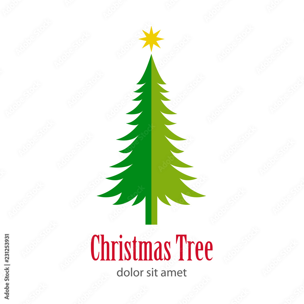 Logotipo Christmas Tree con arbol abstracto muchas ramas verdes Logotipo Christmas Tree con arbol abstracto muchas ramas verdes