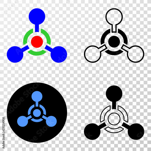 Toxic Nerve agent EPS vector pictogram with contour, black and colored versions. Illustration style is flat iconic symbol on chess transparent background.