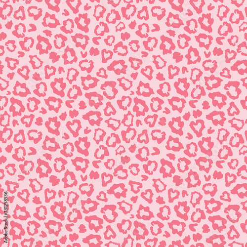 Pink leopard skin fur print pattern. Great for classic animal product design, fabric, wallpaper, backgrounds, invitations, packaging design projects. Surface pattern design.