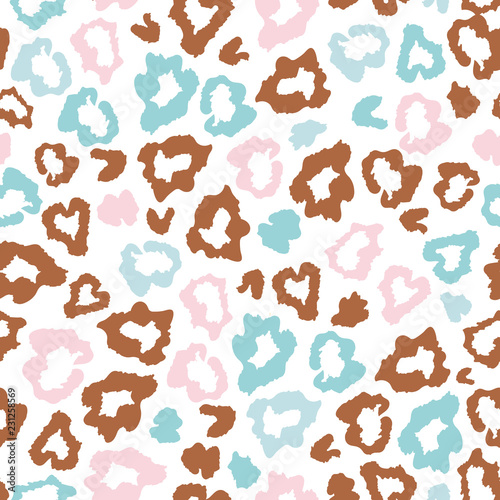 Leopard skin fur print colorful seamless pattern. Great for classic animal pr...