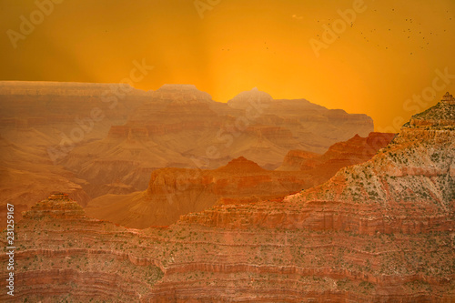 Sunset at the Grand Canyon seen from Desert View Point