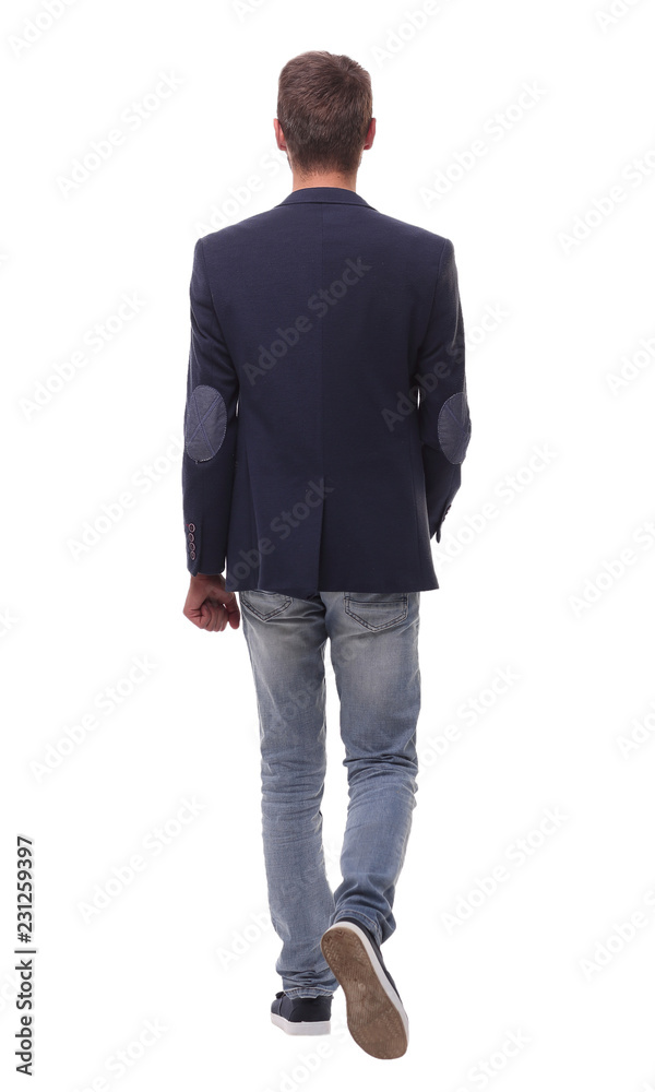 rear view. modern business man stepping forward rear view. modern business man stepping forward
