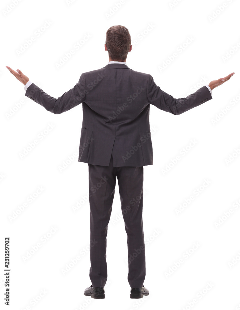rear view. young businessman looking at copy space rear view. young businessman looking at copy space
