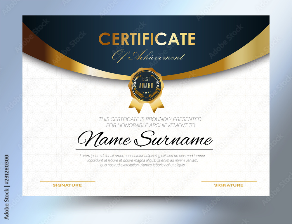 Fototapeta premium Certificate template Design A4 Size
