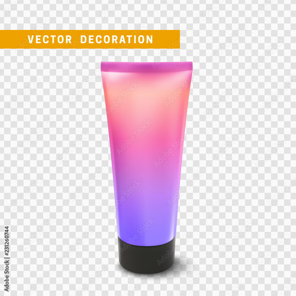 Cream or lotion tube, isolated Mock Up template. Realistic Packaging for Cosmetics. Vector object on transparent background Cream or lotion tube, isolated Mock Up template. Realistic Packaging for Cosmetics. Vector object on transparent background