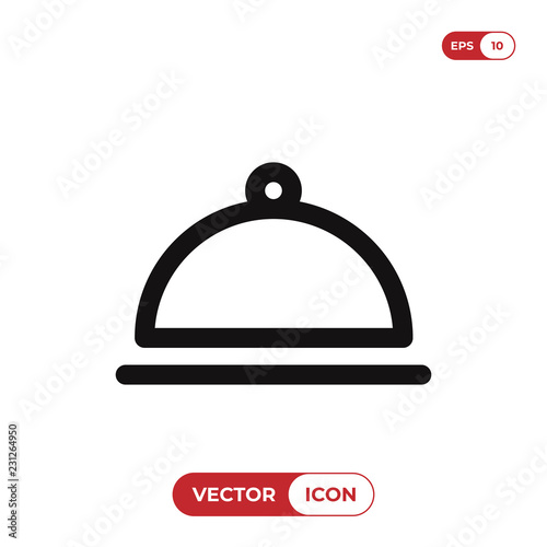 Food cloche vector icon. Cover food symbol