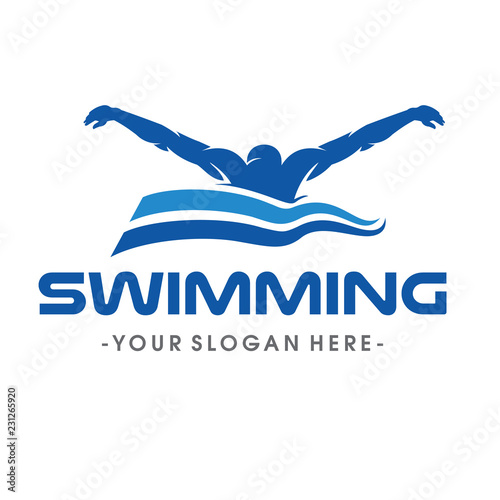 Swimming Logo Design Vector