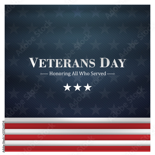 veterans day, November 11, honoring all who served, posters, modern brush design vector illustration