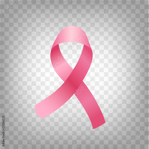 October Breast Cancer Awareness Month Vector Image. Satin Pink Ribbon Realistic Minimal Banner for Medical Print Design. Female Cure Care, Hope by Breast Cancer. Pink Ribbon Isolated Vector Element
