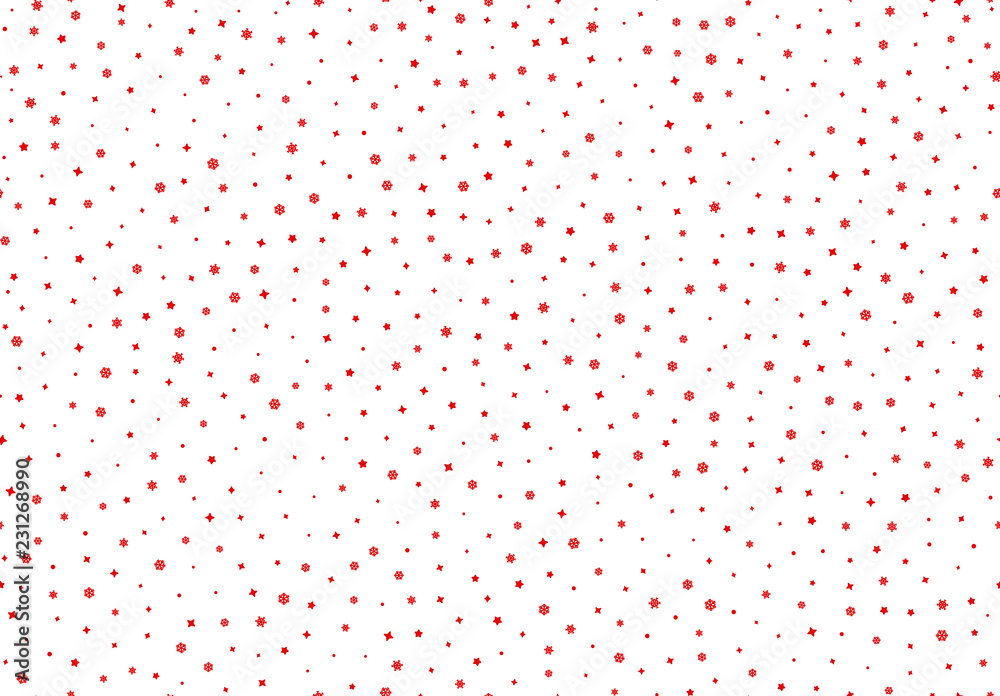 Winter seamless pattern background with red snowflake
