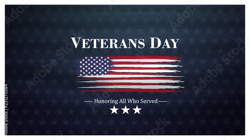veterans day, November 11, honoring all who served, posters, modern brush design vector illustration photo