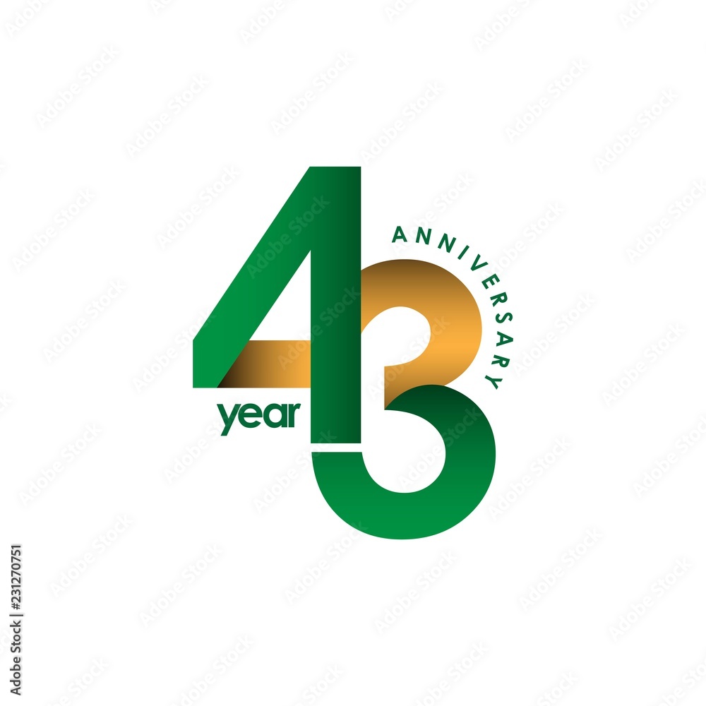 43 Year Anniversary Vector Template Design Illustration 43 Year Anniversary Vector Template Design Illustration