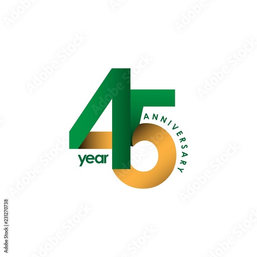 45 Year Anniversary Vector Template Design Illustration photo