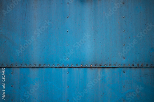 Texture of old blue rusted metal plate. Dirty and ground, can be use for design