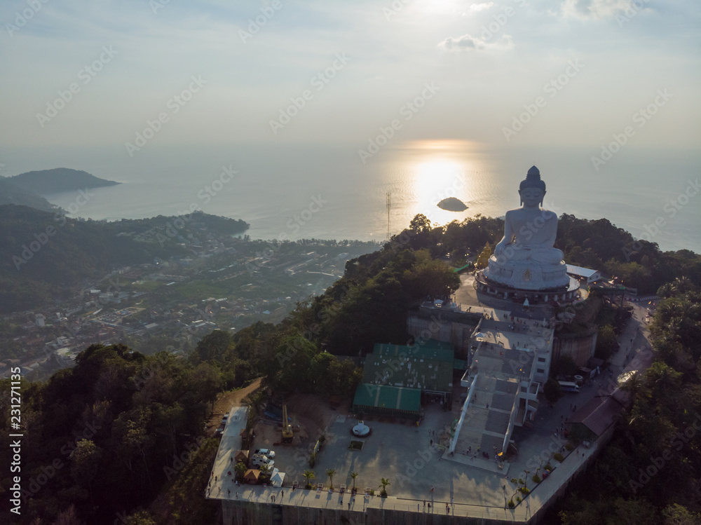 Big buddha Phuket Aerial view Sunset Thailand Big buddha Phuket Aerial view Sunset Thailand