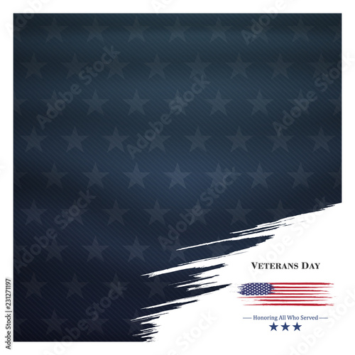 veterans day, November 11, honoring all who served, posters, modern brush design vector illustration