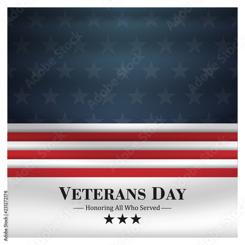 veterans day, November 11, honoring all who served, posters, modern brush design vector illustration
