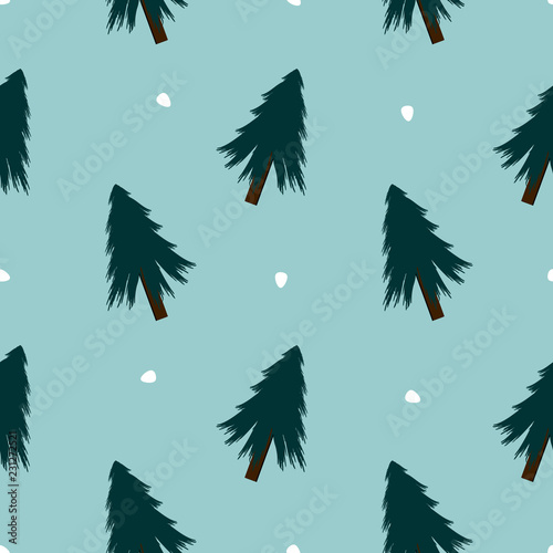 Tree seamless pattern drawi...