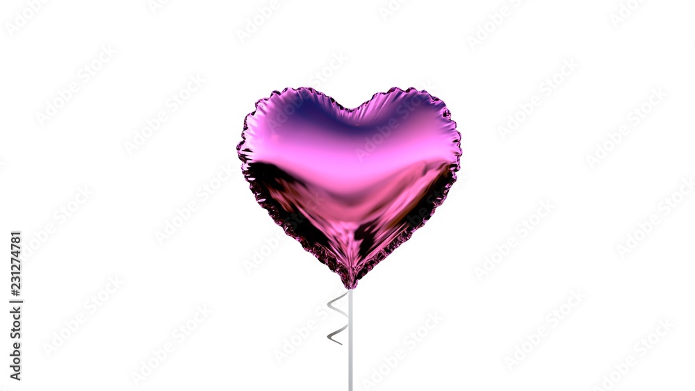 Mylar Heart Balloon 3d Render