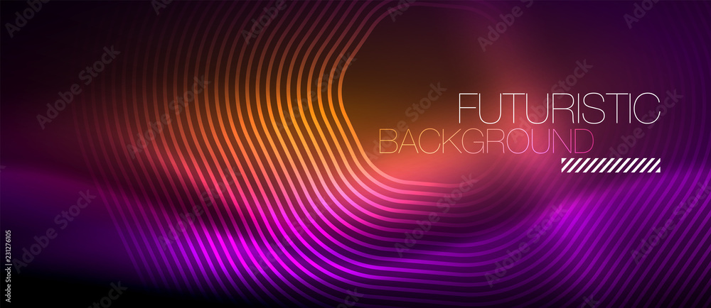 Neon glowing lines, magic energy space light concept, abstract background wallpaper design Neon glowing lines, magic energy space light concept, abstract background wallpaper design