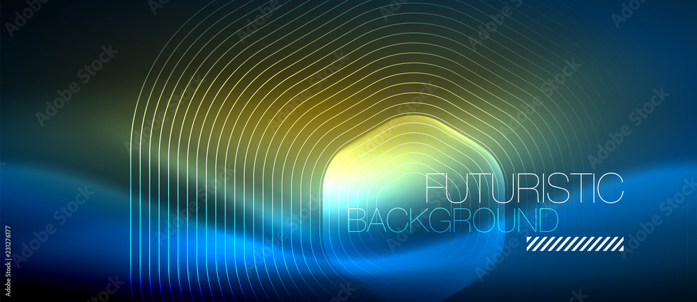 Neon glowing lines, magic energy space light concept, abstract background wallpaper design Neon glowing lines, magic energy space light concept, abstract background wallpaper design