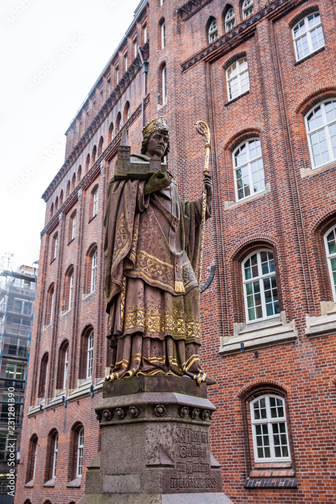 Bischof Ansgar statue in Hamburg