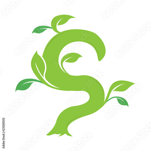 S letter ecology nature element vector icon. Lettering icon vector logo design