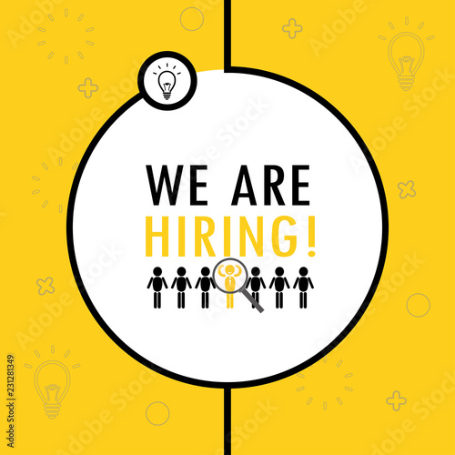 recruitment concept background,we are hiring inscription