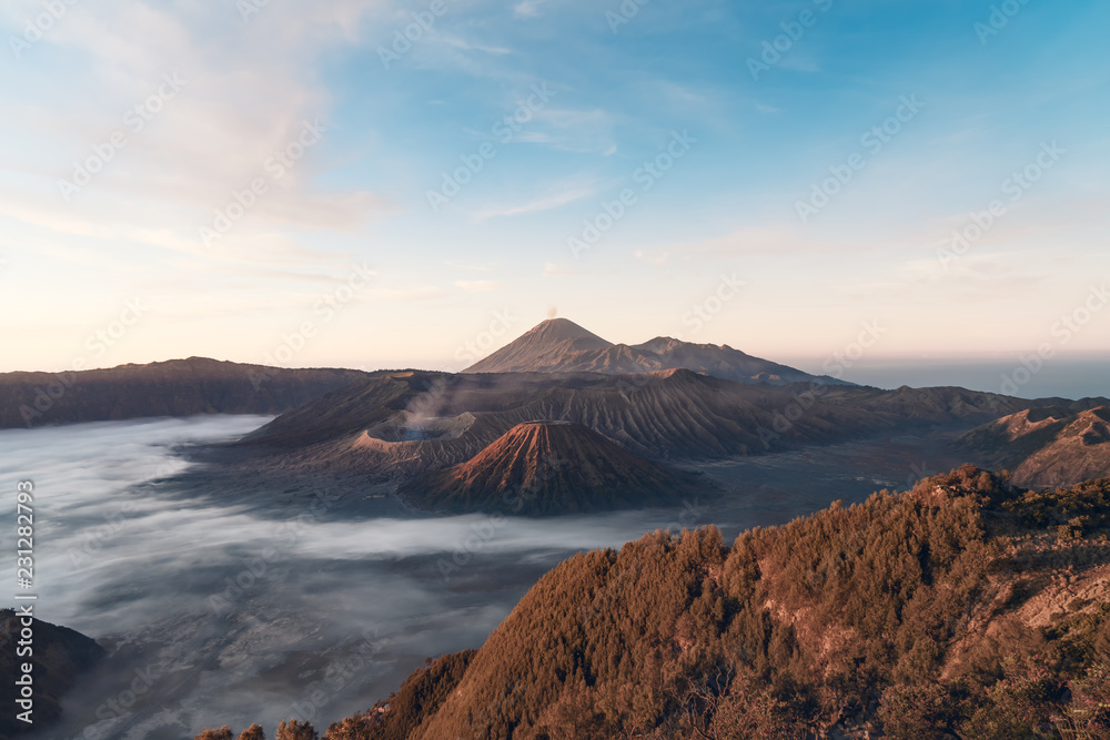 The sunrise of the Bromo volcano