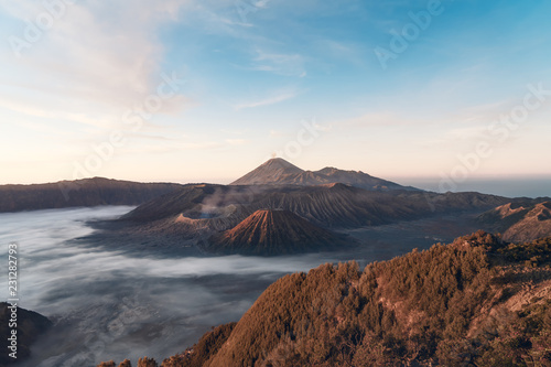 The sunrise of the Bromo volcano