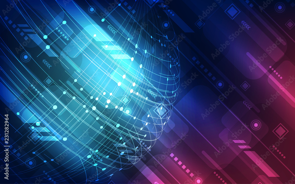 Obraz premium Vector digital high speed global technology concept, abstract background