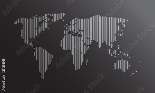 Dotted World Map Vector, Flat Earth Map For Website, Annual Report, Infographics, World Map Illustration, Vector Illustration