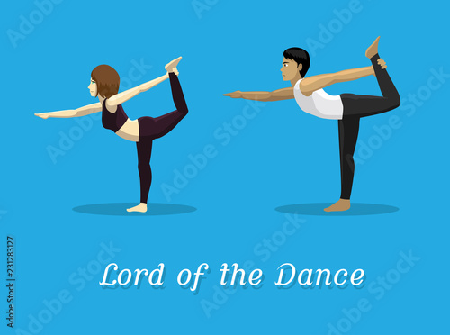 Manga Style Cartoon Yoga Lord of the Dance Pose