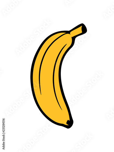 obst banane lecker gesund essen bananenschale krumm clipart cartoon comic design