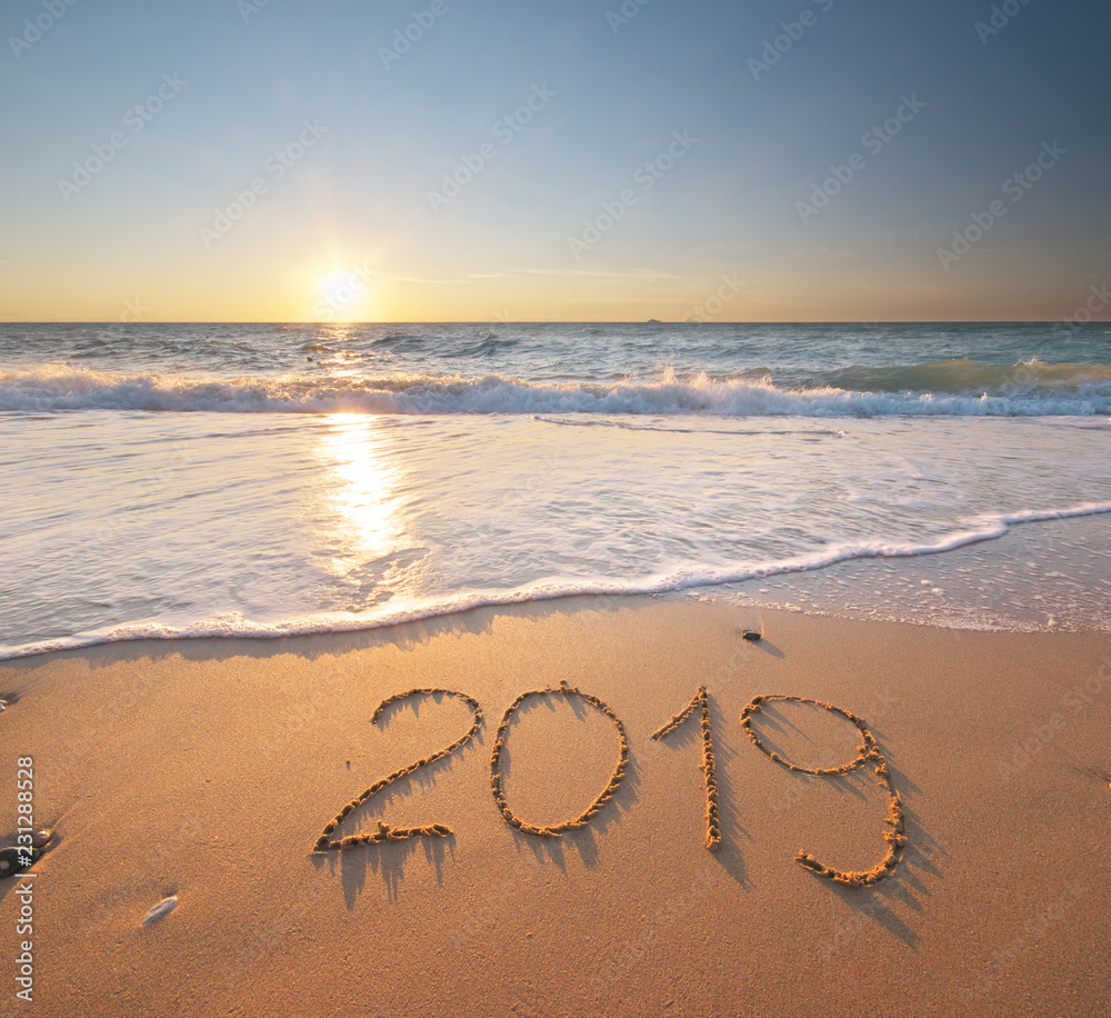 2019 year on the sea shore. StockFoto Adobe Stock