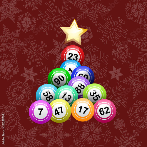Vector christmas tree with bingo