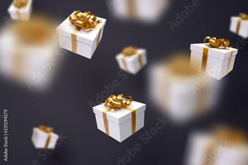 Falling gift box, Happy new year celebrate