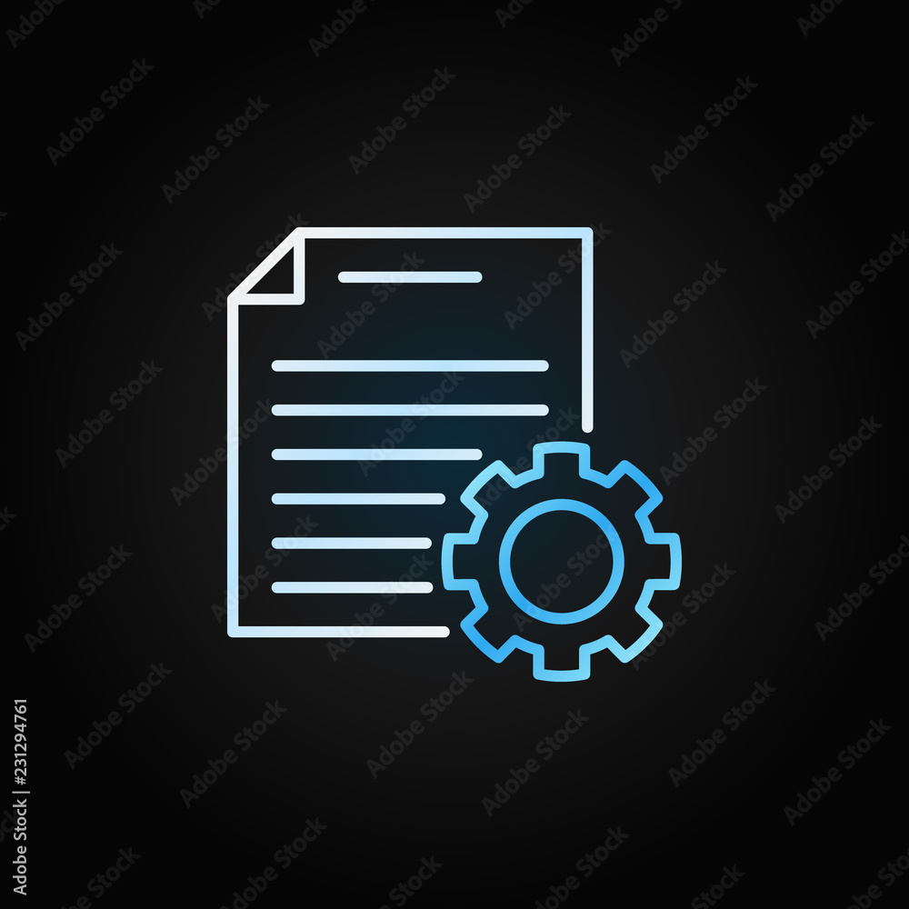 Document settings outline creative vector icon or sign Document settings outline creative vector icon or sign