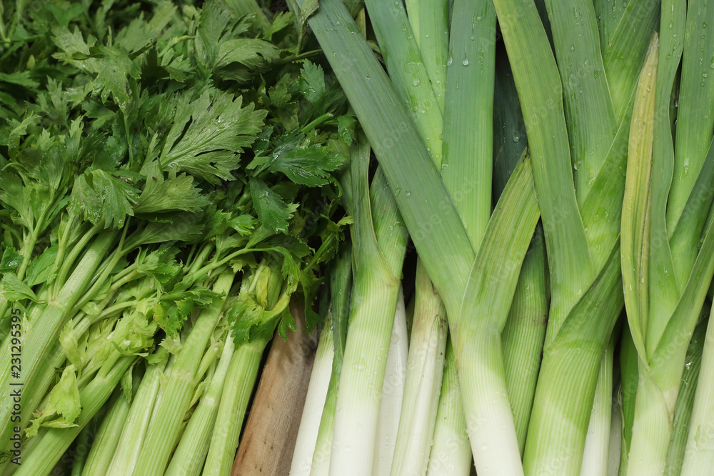 Celery and leeks