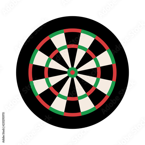 Dart board for darts pub game flat vector color icon for sports apps and websites