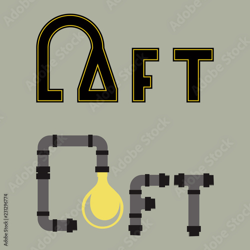  loft style vector text
