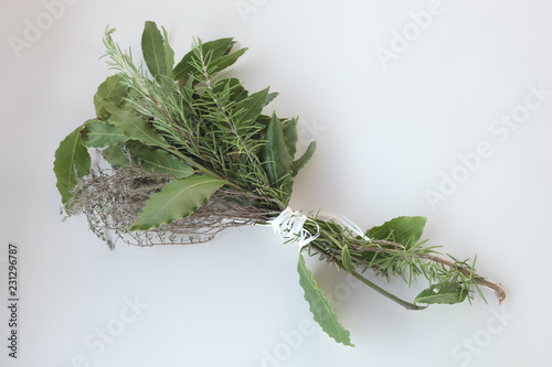 Herbs garnished bouquet