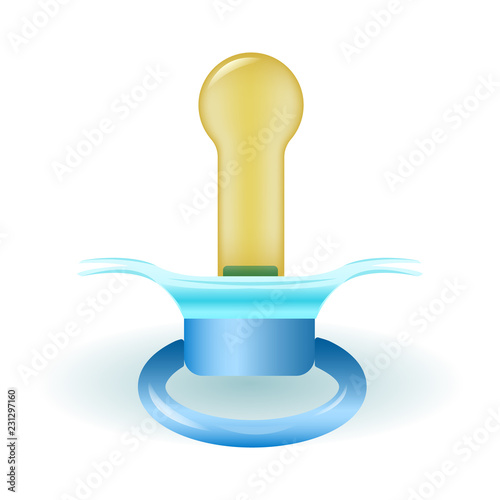 Realistic baby nipple on a white background