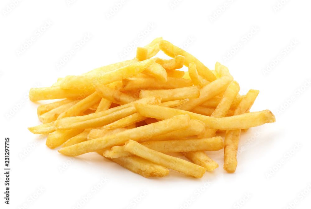 potato fry on white isolated background potato fry on white isolated background