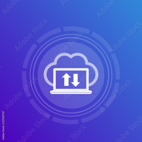 sync with cloud, synchronization vector icon