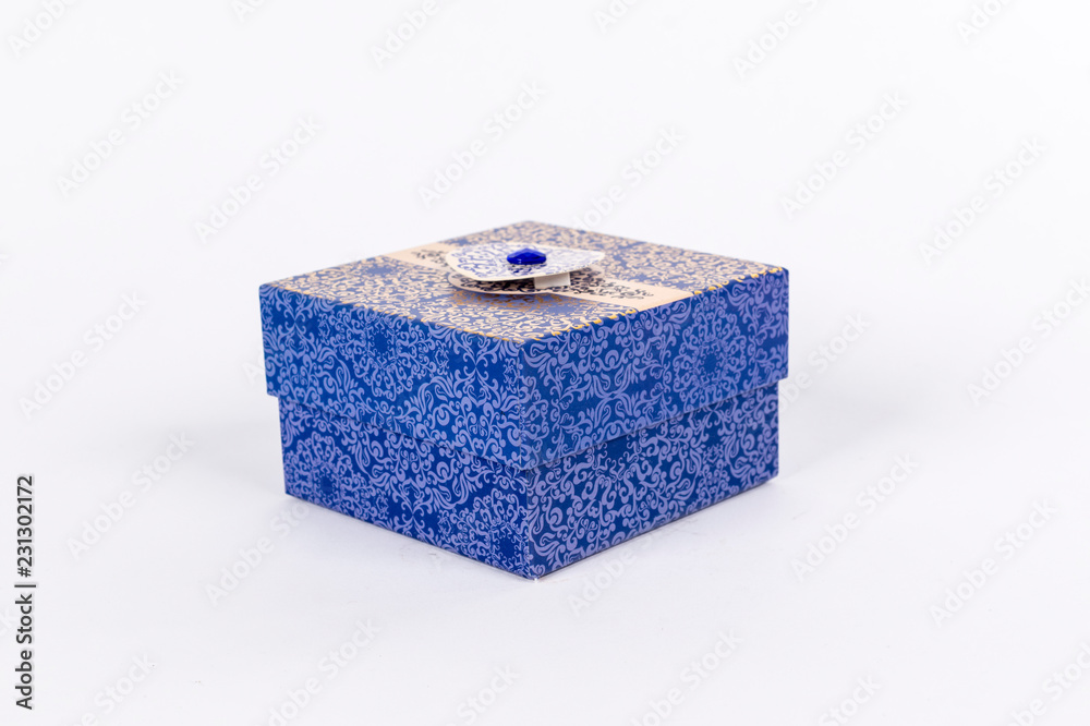 Obraz premium Blue laced gift box