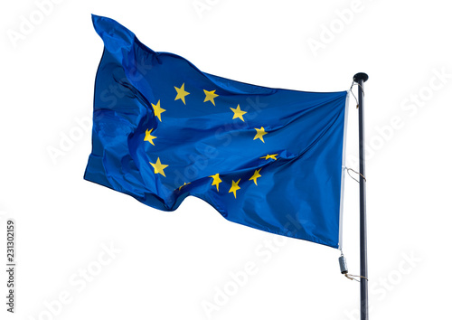 Flag of  European Union on white background