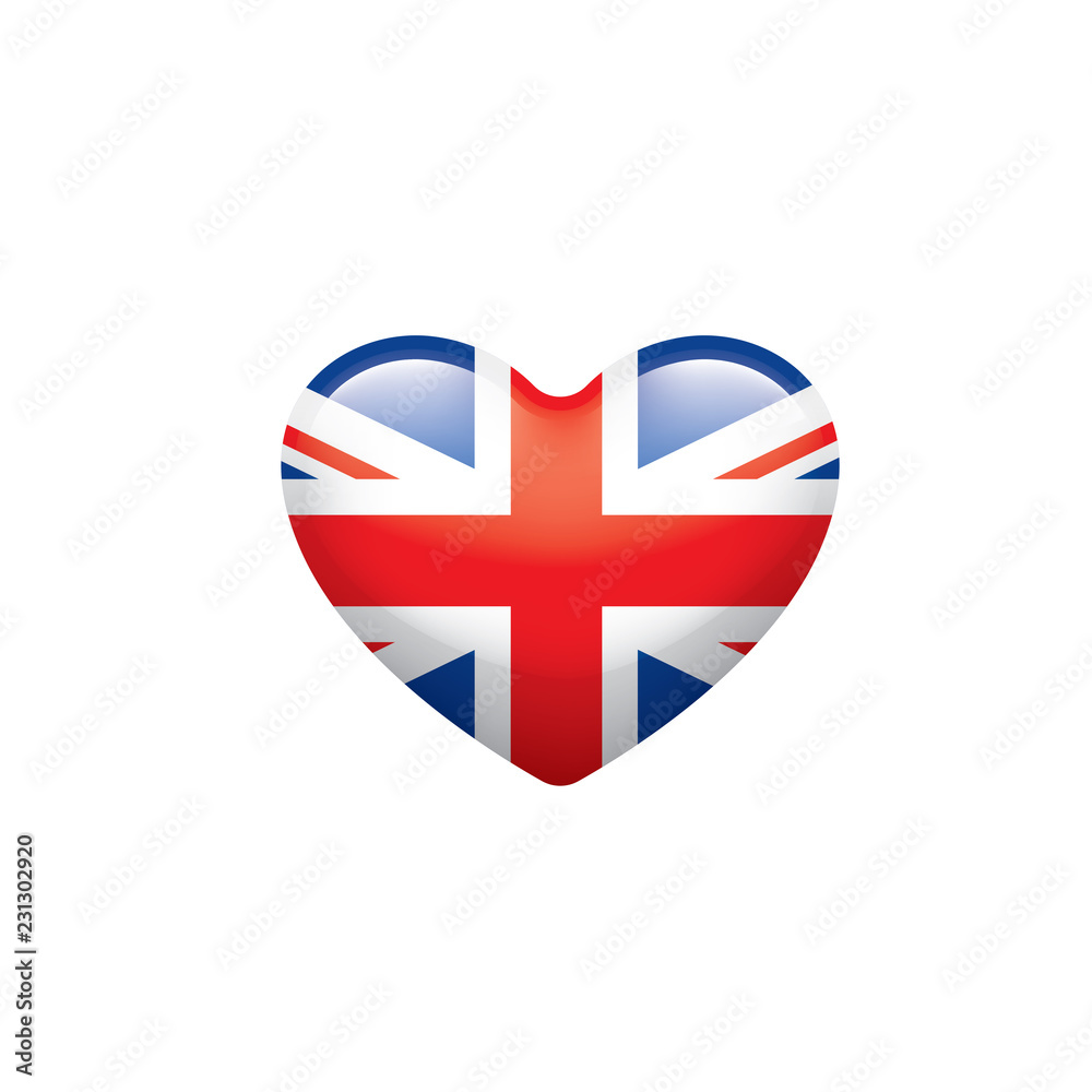 Obraz premium United Kingdom flag, vector illustration on a white background