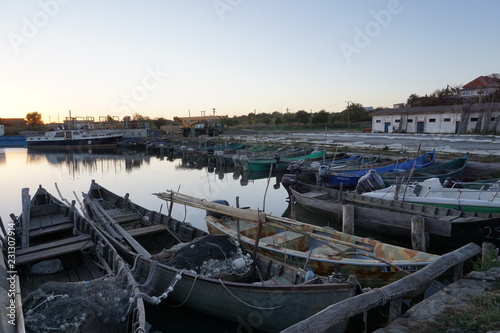 old russian fishing boats in Roumanian village