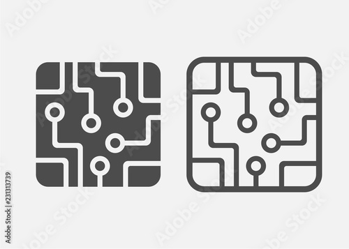 Сircuit board icon isolated on white background. Vector illustration.